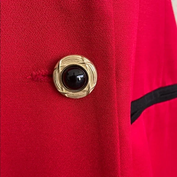 Danny & Nicole Red Double-Breasted Midi Dress - Picture 3 of 4